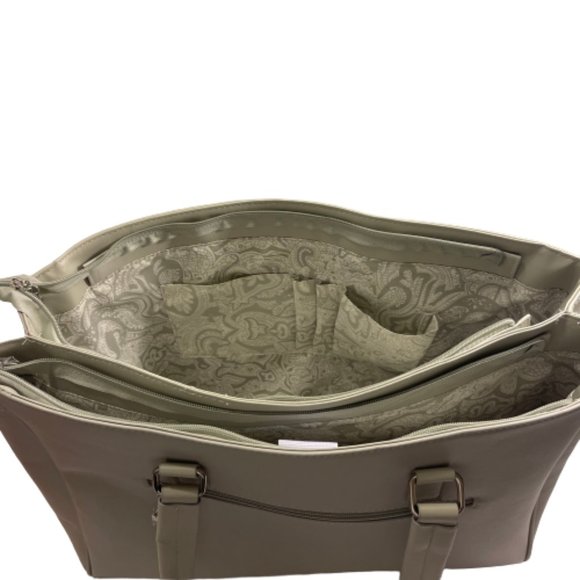 🆕Belle Russo Grey/Silver Leather Laptop Bag - Picture 6 of 9